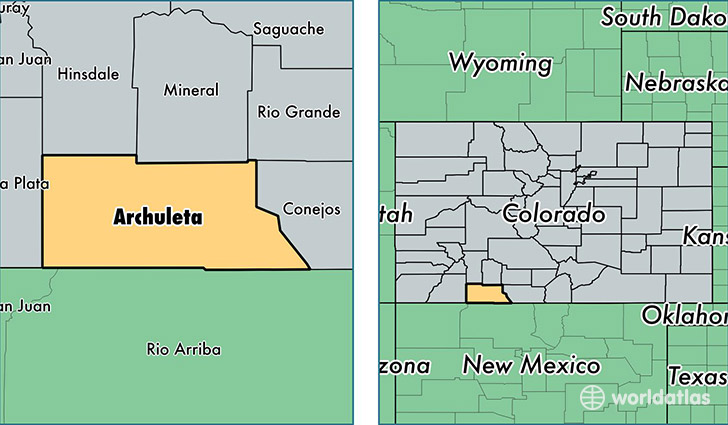 location of Archuleta county on a map