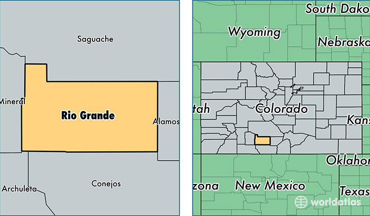 location of Rio Grande county on a map
