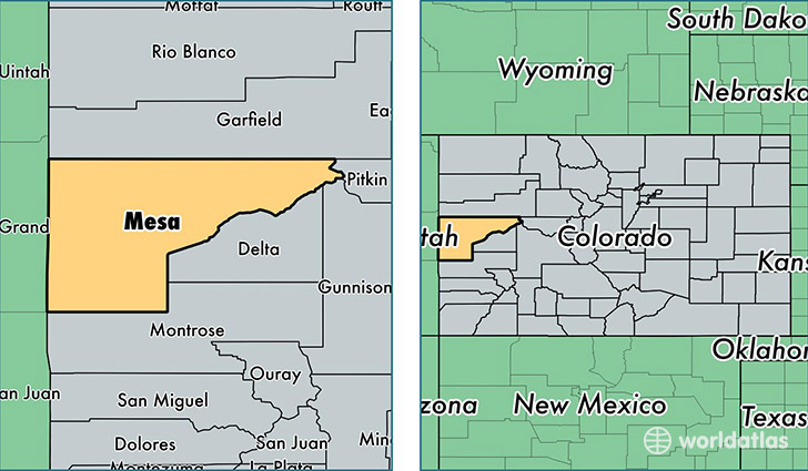 location of Mesa county on a map