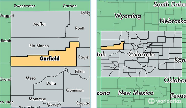 location of Garfield county on a map