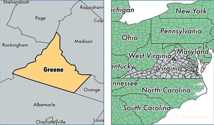 location of Greene county on a map