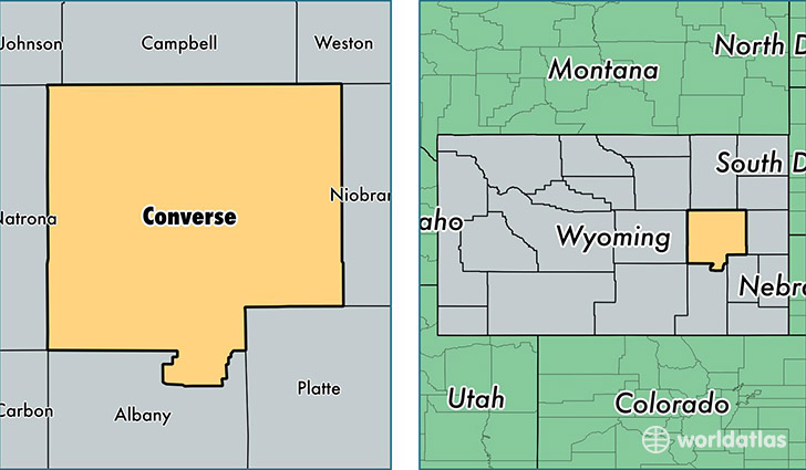 location of Converse county on a map