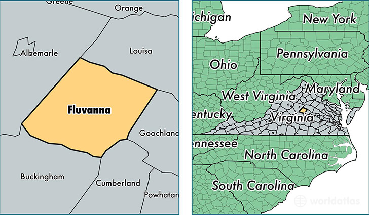 location of Fluvanna county on a map