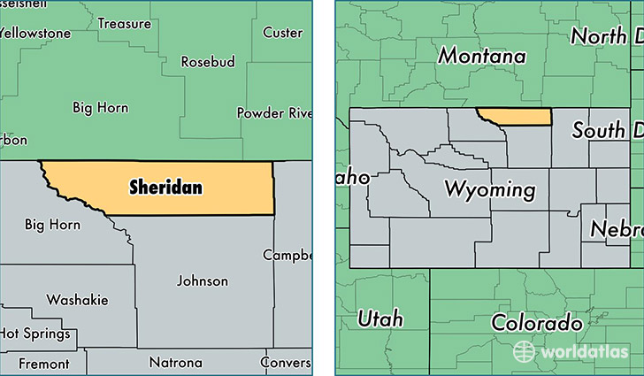 location of Sheridan county on a map