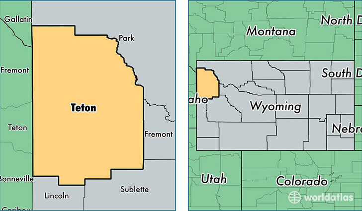 location of Teton county on a map
