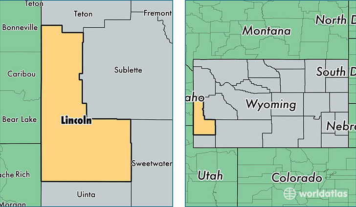 location of Lincoln county on a map