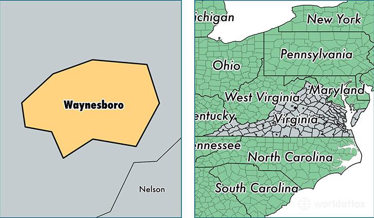 location of Waynesboro City county on a map