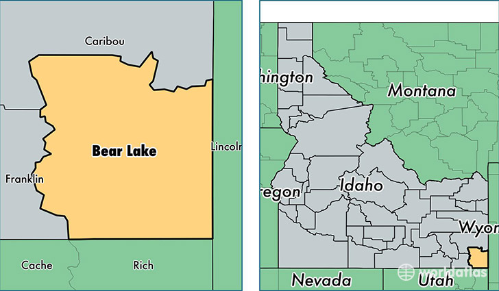 location of Bear Lake county on a map