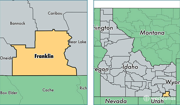 location of Franklin county on a map