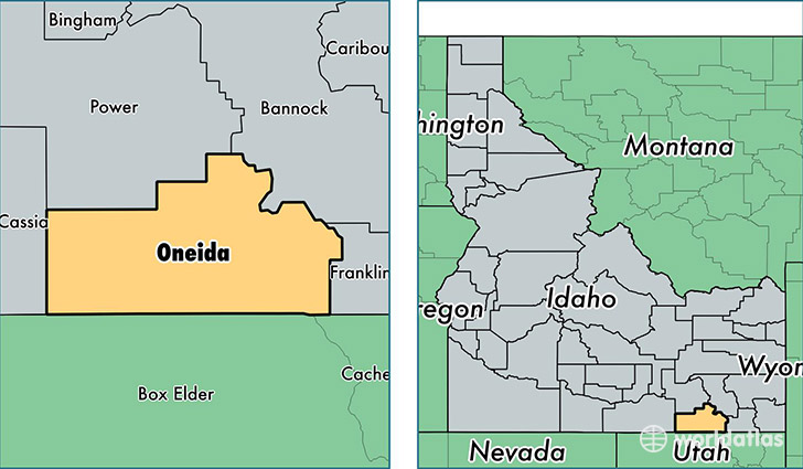 location of Oneida county on a map