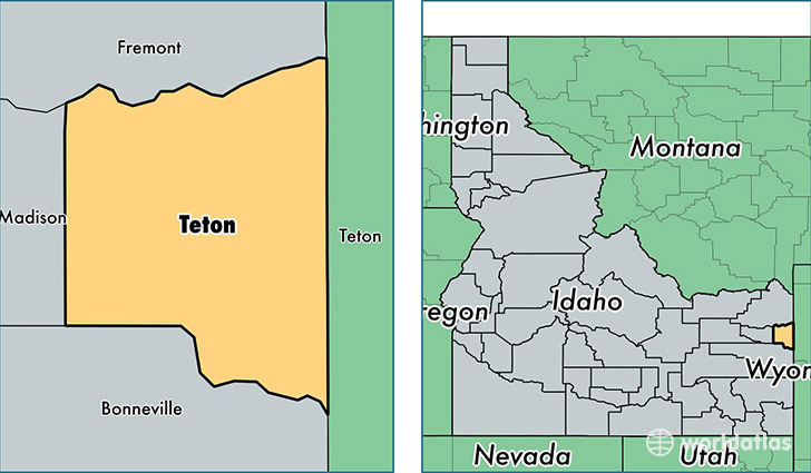 location of Teton county on a map