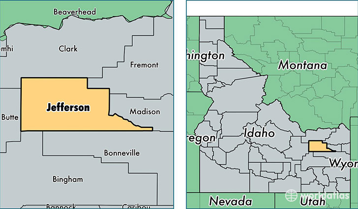 location of Jefferson county on a map