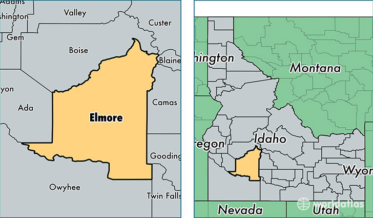 location of Elmore county on a map