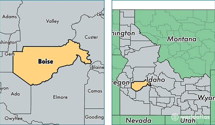 location of Boise county on a map