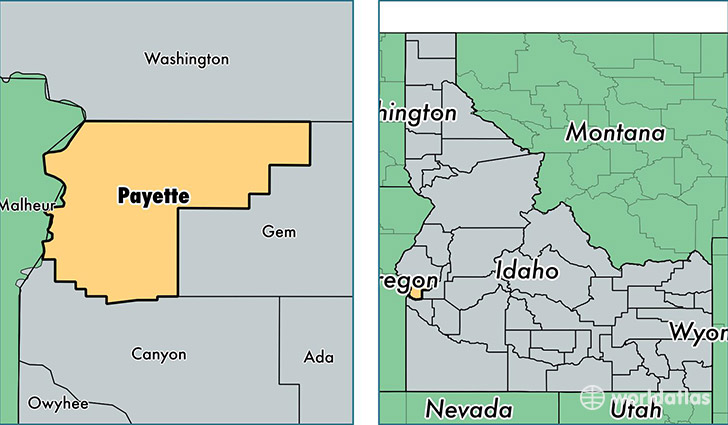 location of Payette county on a map