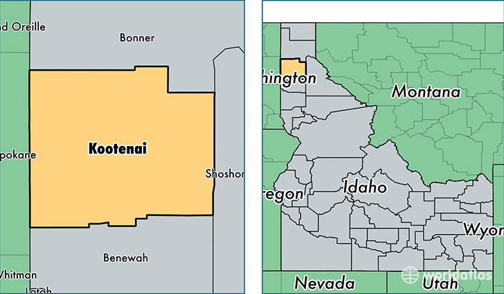 location of Kootenai county on a map