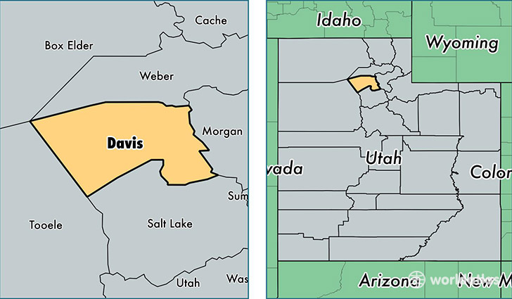 location of Davis county on a map