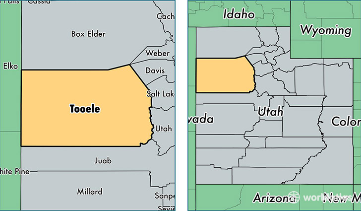 location of Tooele county on a map