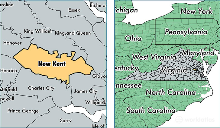 location of New Kent county on a map