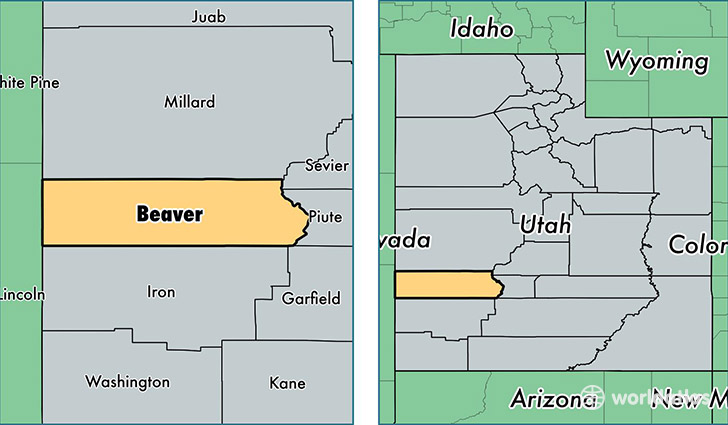 location of Beaver county on a map