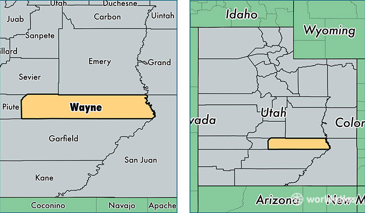 location of Wayne county on a map