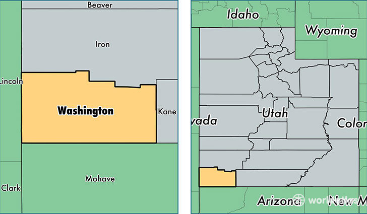 location of Washington county on a map