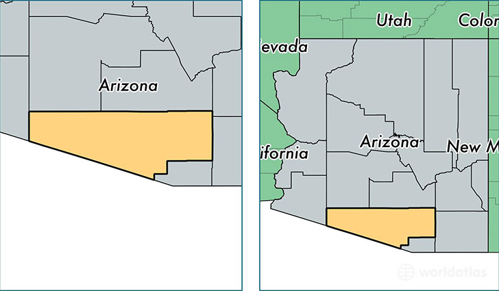 location of Pima county on a map