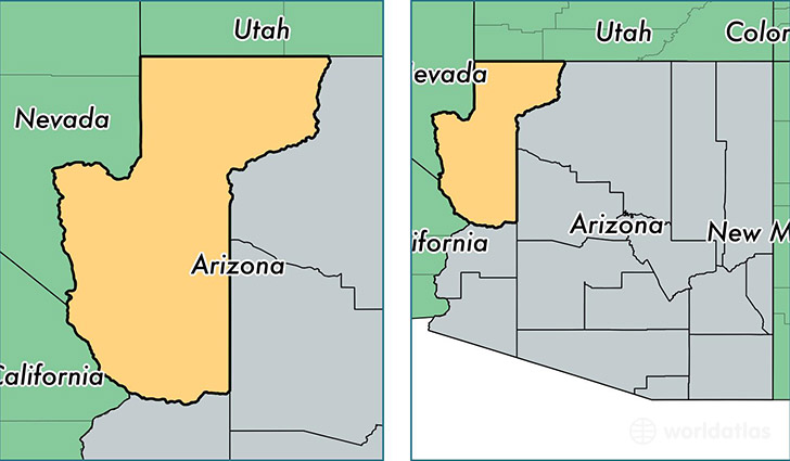 location of Mohave county on a map