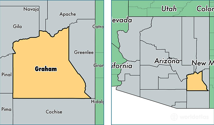 location of Graham county on a map