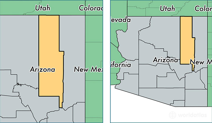 location of Navajo county on a map