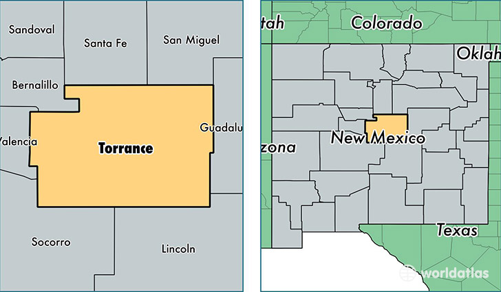 location of Torrance county on a map