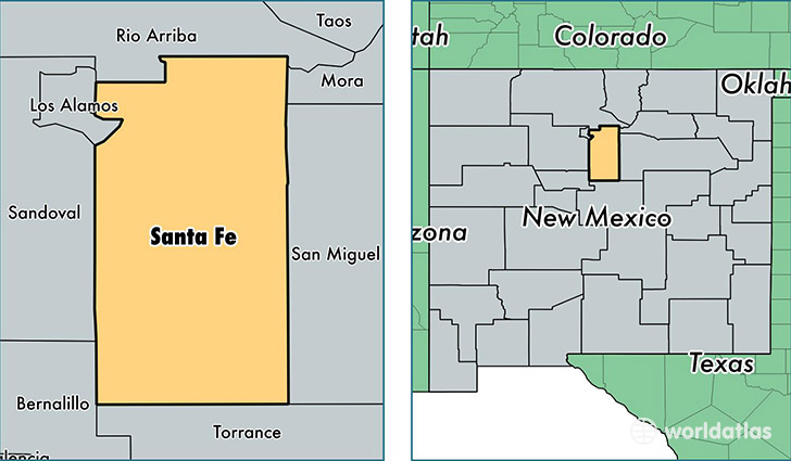 location of Santa Fe county on a map