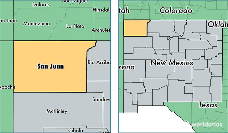 location of San Juan county on a map