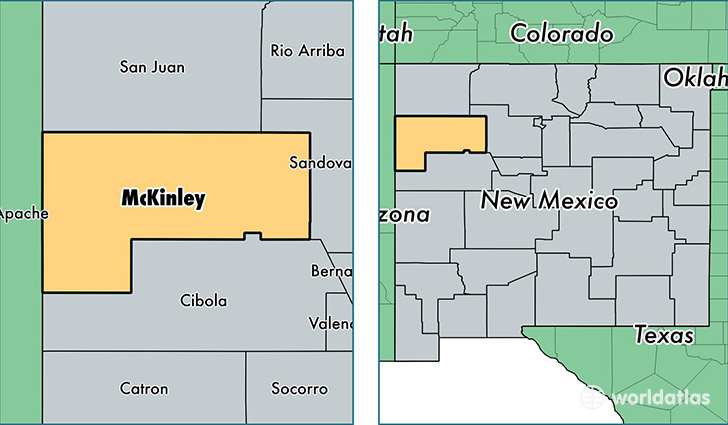 location of McKinley county on a map