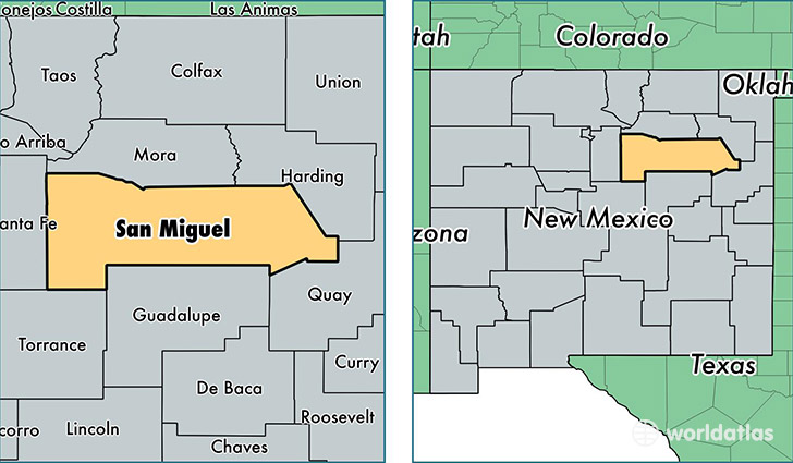 location of San Miguel county on a map