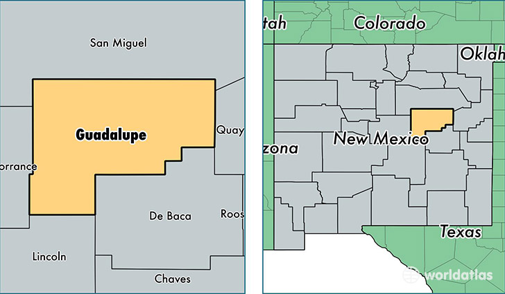 location of Guadalupe county on a map