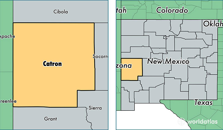 location of Catron county on a map