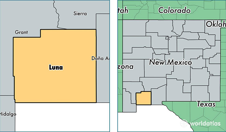 location of Luna county on a map