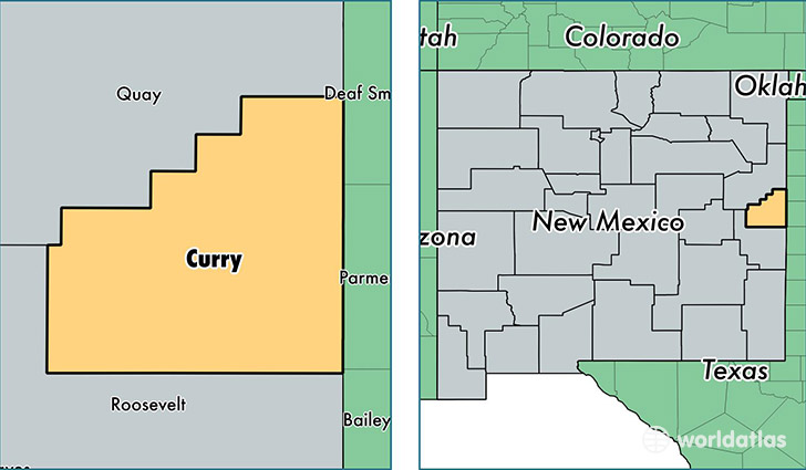 location of Curry county on a map