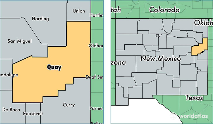 location of Quay county on a map