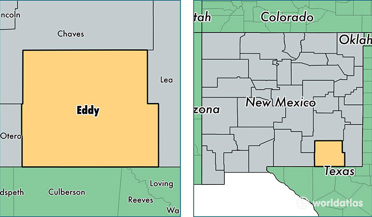 location of Eddy county on a map