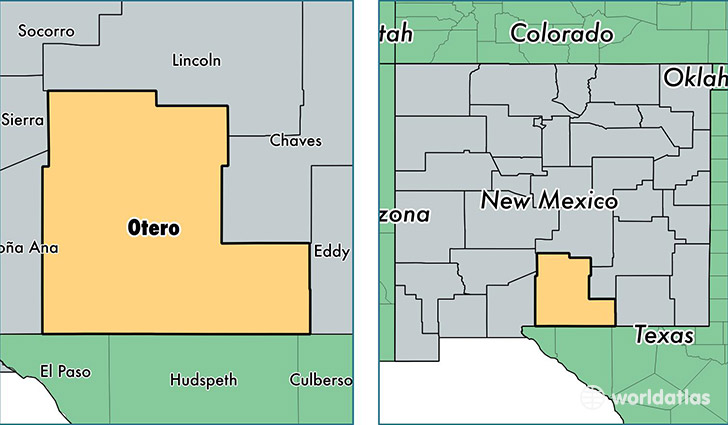 location of Otero county on a map