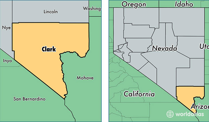 location of Clark county on a map