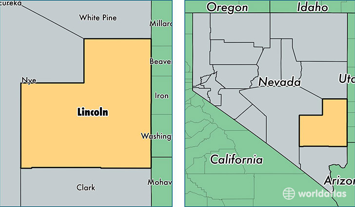 location of Lincoln county on a map