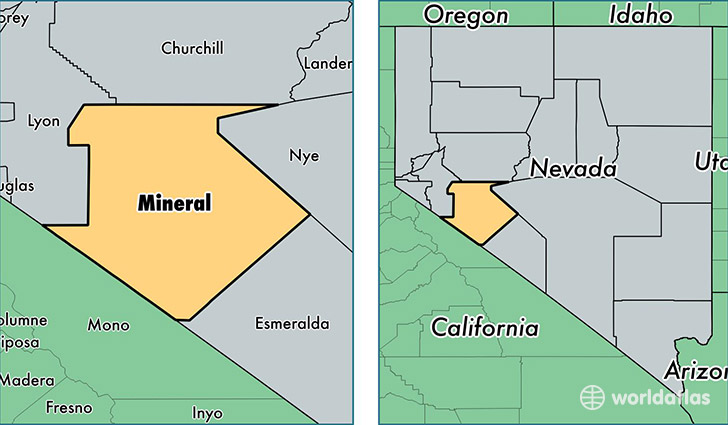 location of Mineral county on a map