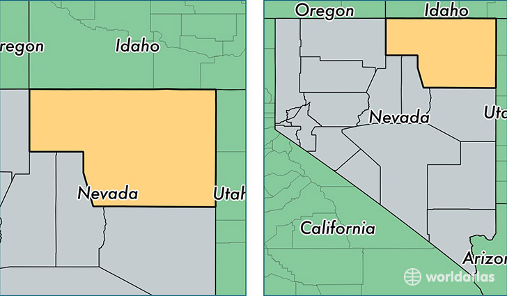 location of Elko county on a map