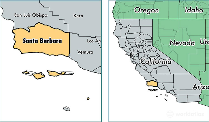 location of Santa Barbara county on a map
