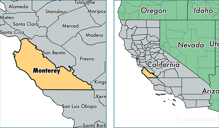 location of Monterey county on a map