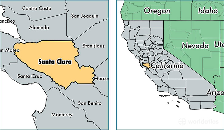 location of Santa Clara county on a map