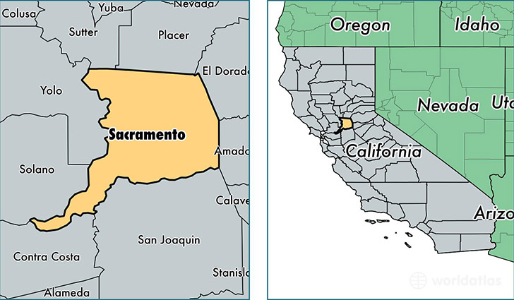 location of Sacramento county on a map
